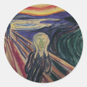 De Schreeuw van Edvard Munch, Vintage Expressionis Ronde Sticker