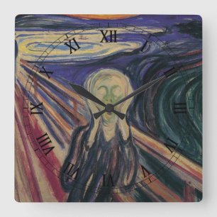 De Schreeuw van Edvard Munch, Vintage Expressionis Vierkante Klok