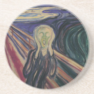 De Schreeuw van Edvard Munch, Vintage Expressionis Zandsteen Onderzetter