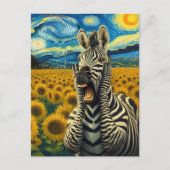 De schreeuwende Zebra Faux Van Gogh Briefkaart (Voorkant)
