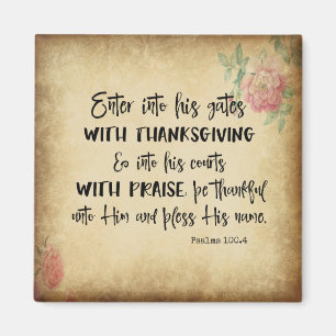De Schrift betreedt zijn poorten met Thanksgiving Magneet
