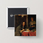 De schrijver vierkante button 5,1 cm (Voorkant /achterkant)