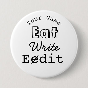 De schrijvers noemen Kenteken eten schrijven Ronde Button 7,6 Cm