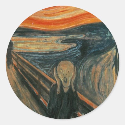 De Schuif - Edvard Munch. Kunstwerk schilderen. Ronde Sticker (Voorkant)