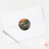 De Schuif - Edvard Munch. Kunstwerk schilderen. Ronde Sticker (Envelop)