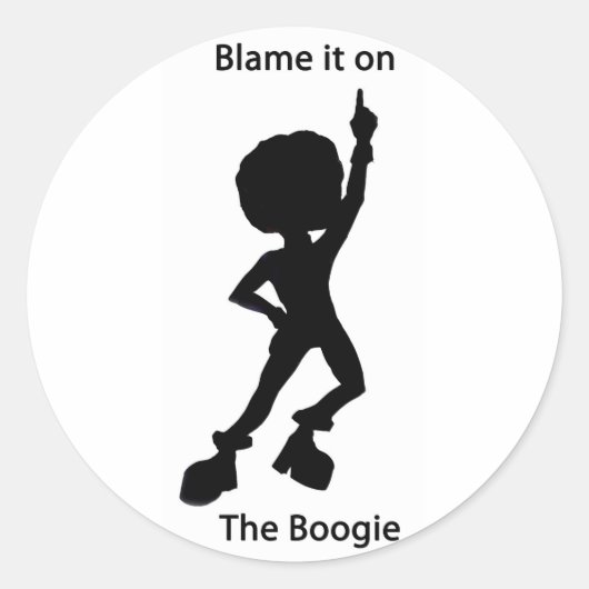 De schuld op de boogie ronde sticker (Voorkant)