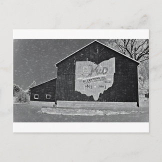 De Schuur van Ohio in de Winter Briefkaart