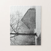 De schuur Vroege winter sneeuw Legpuzzel (Verticaal)