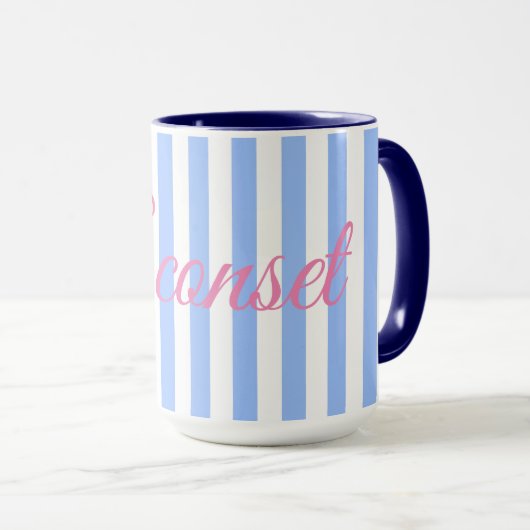 De Sconset Blue Stripe Mok (Voorkant rechts)