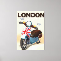 De  scooter Union jack van Londen reisposter.
