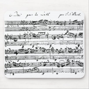 De score van Bach mousepad Muismat