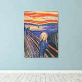 De Scream Edvard Munch (pastel 1895) Hoge kwalitei Canvas Afdruk (Insitu (Houten vloer))