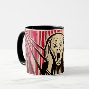 De Scream MUNCH BAUHAUS optische illusie stijl Mok
