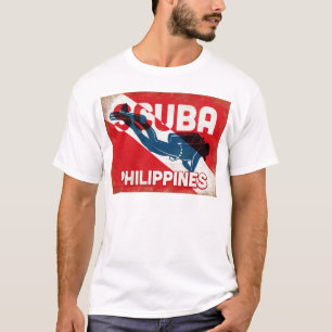 De Scuba-duiker van Filippijnen - Blauwe Retro T-shirt