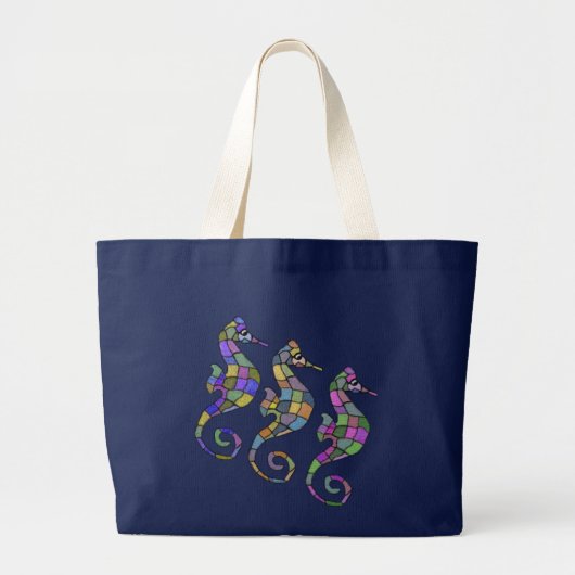 De Seahorse Rainbow Grote Tote Bag (Voorkant)
