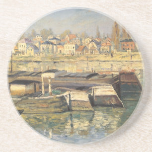 De Seine bij Asnieres door Claude Monet Zandsteen Onderzetter