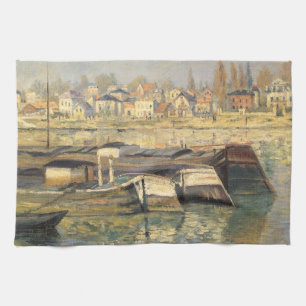 De Seine te Asnieres door Claude Monet Theedoek