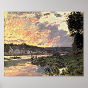 De Seine te Bougival in de Avond (1870) Poster