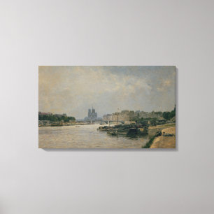 De Seine van de Quai de la Rapee Canvas Afdruk