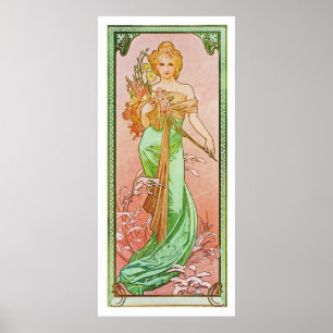 De seizoenen: Spring Printemps, 1900 Alphonse Much Poster