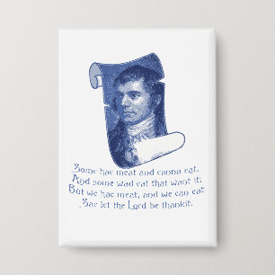 De Selkirk Grace Burns Night Avondmaal Gebed Blauw Button