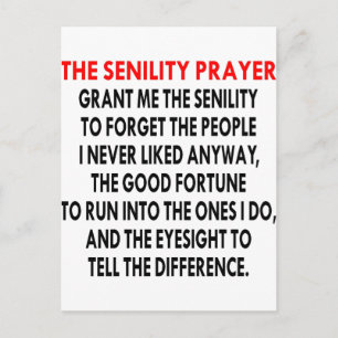 De Senility Prayer Briefkaart