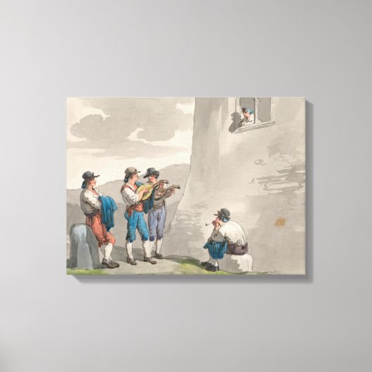 De Serenade (Liefde) (Romantische Scene) Canvas Afdruk (Voorkant)