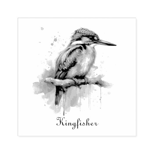 De sereniteit van de Kingfisher Rubberstempel (Afrduk)