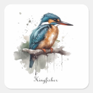 De sereniteit van de Kingfisher Vierkante Sticker
