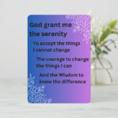 De Serenity Prayer Feestdagenkaart (Staand voorkant)