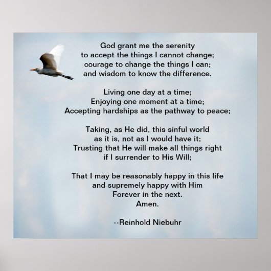 De Serenity Prayer Poster (Voorkant)