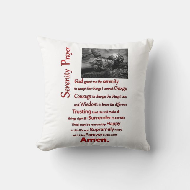 De Serenity Prayer Red Hammer Kussen (Voorkant)