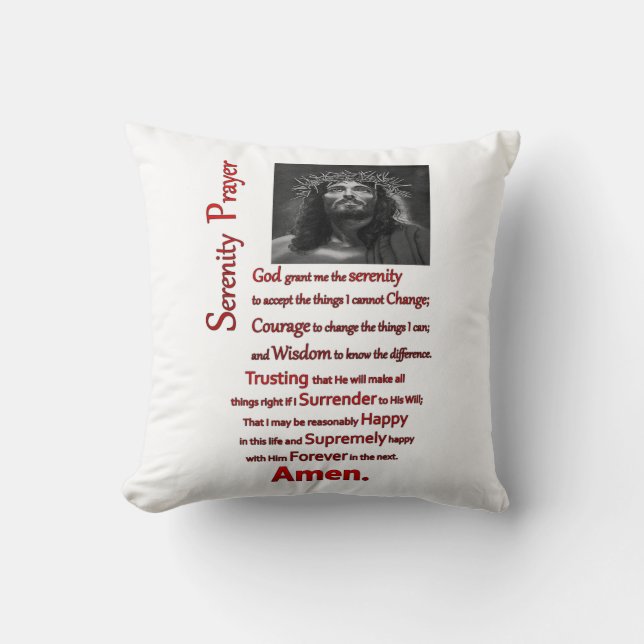 De Serenity Prayer Red Kussen (Voorkant)