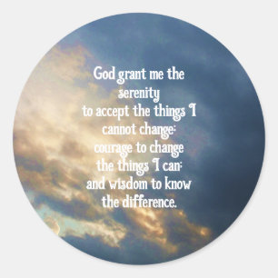 De Serenity Prayer Ronde Sticker