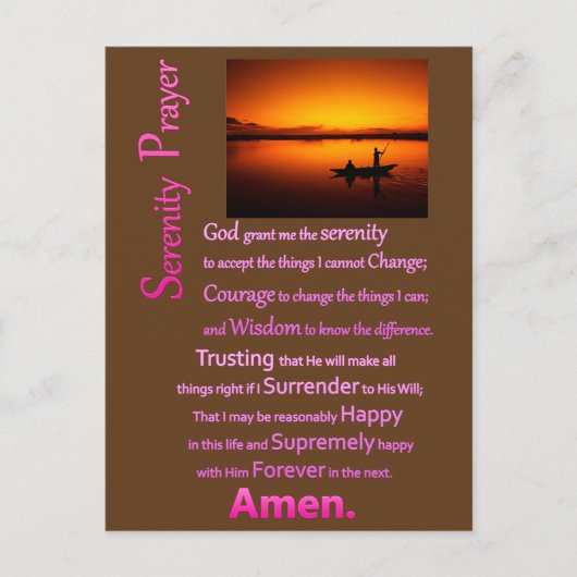 De Serenity Prayer Silhouette Big Catch Briefkaart (Voorkant)