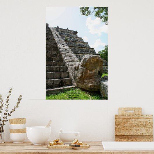 De Serpent, Chichen Ixta, Mayan Ruins, Mexico Poster (Keuken)