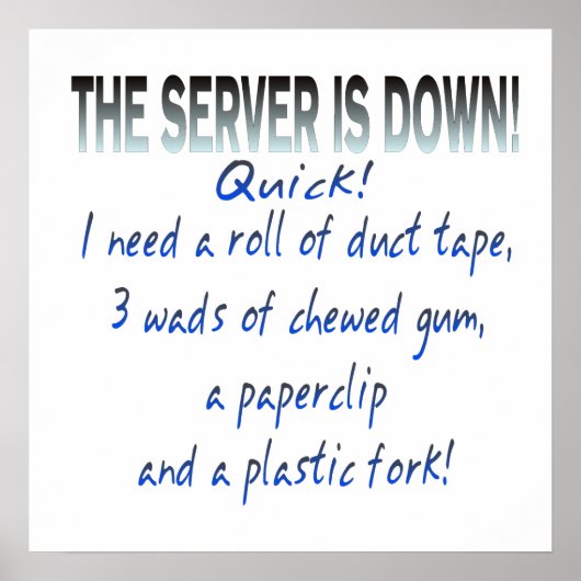 De server is omlaag poster (Voorkant)