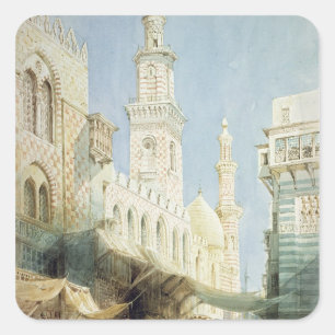 De sharia El Gohargiyeh, Caïro Vierkante Sticker