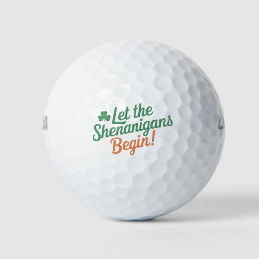 De Shenanigans moeten beginnen met de grappige Ier Golfballen (Voorkant)