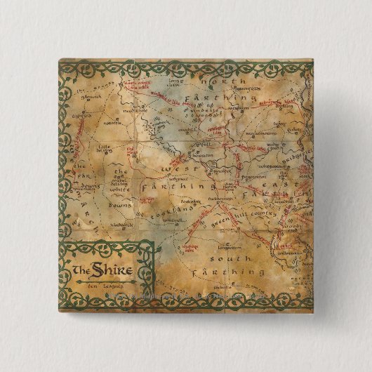 DE SHIRE™ VIERKANTE BUTTON 5,1 CM (Voorkant)