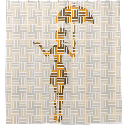 De Shower:  Umbrella in de douwer Douchegordijn (Voorkant)