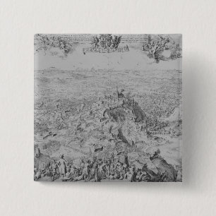De Siege van Namur, 1695 Vierkante Button 5,1 Cm