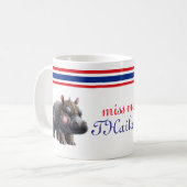 De sierlijke Thaise pygmee hippopotamus, moo deng Koffiemok (Voorkant links)