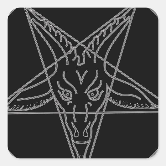 De Sigil van Baphomet Vierkante Sticker (Voorkant)