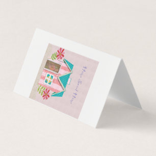 De Signature Whimsy (Roze & Turkoois) Visitekaartjes