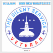 De Silent Service Veteran submariner elegant Sticker (Vel)