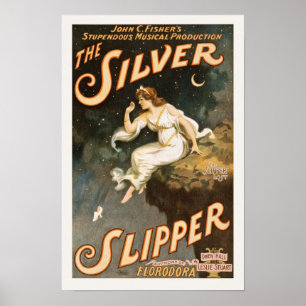 De Silver Slipper die de kunstdrukte van de Vintag Poster
