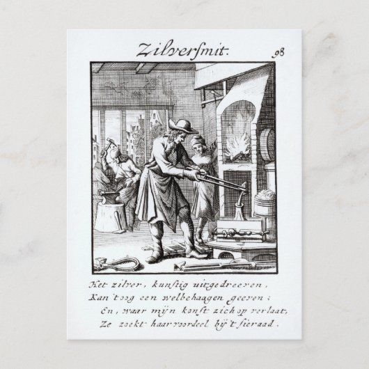 De Silversmith, 1718 Briefkaart (Voorkant)