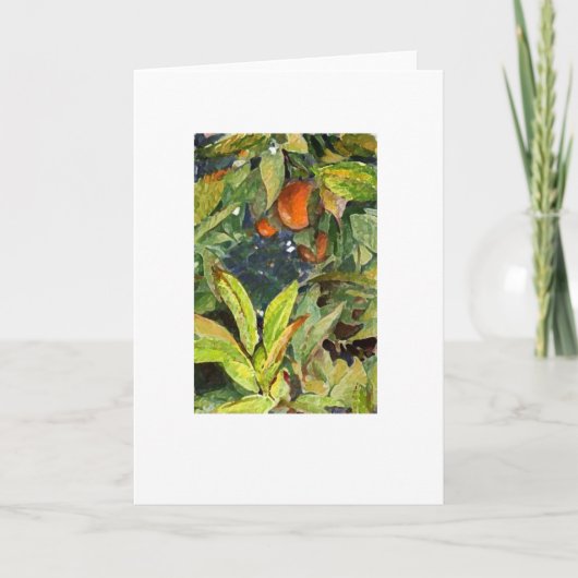 De sinaasappels op het boompotlood verbeterden kaart (Voorkant)