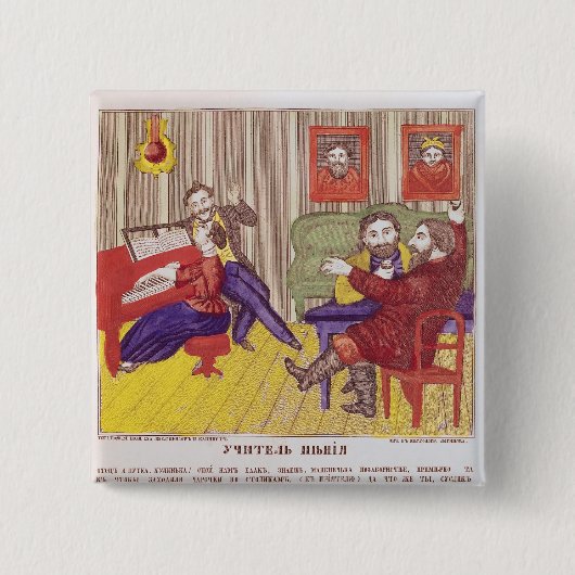 De Singing Lesson Vierkante Button 5,1 Cm (Voorkant)